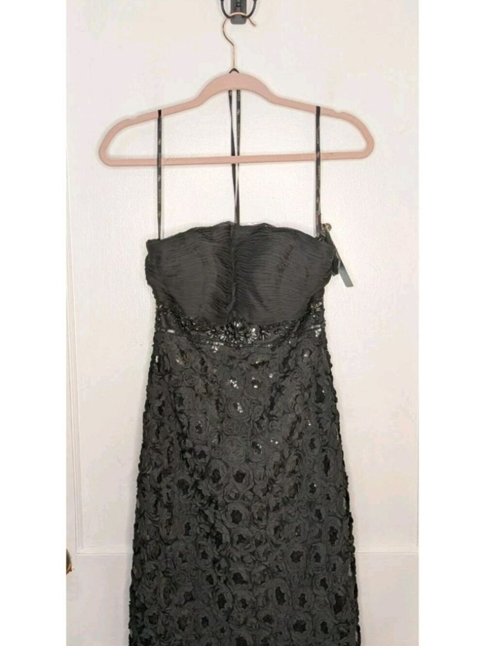 Sue Wong Nocturne Strapless Rosette Empire Sheath Cocktail Dress N3204 Sz 2 NWT